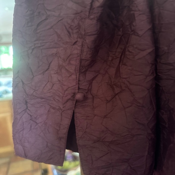 Eileen Fisher crinkled silk Mandarin style tunic and pants - Picture 6 of 9